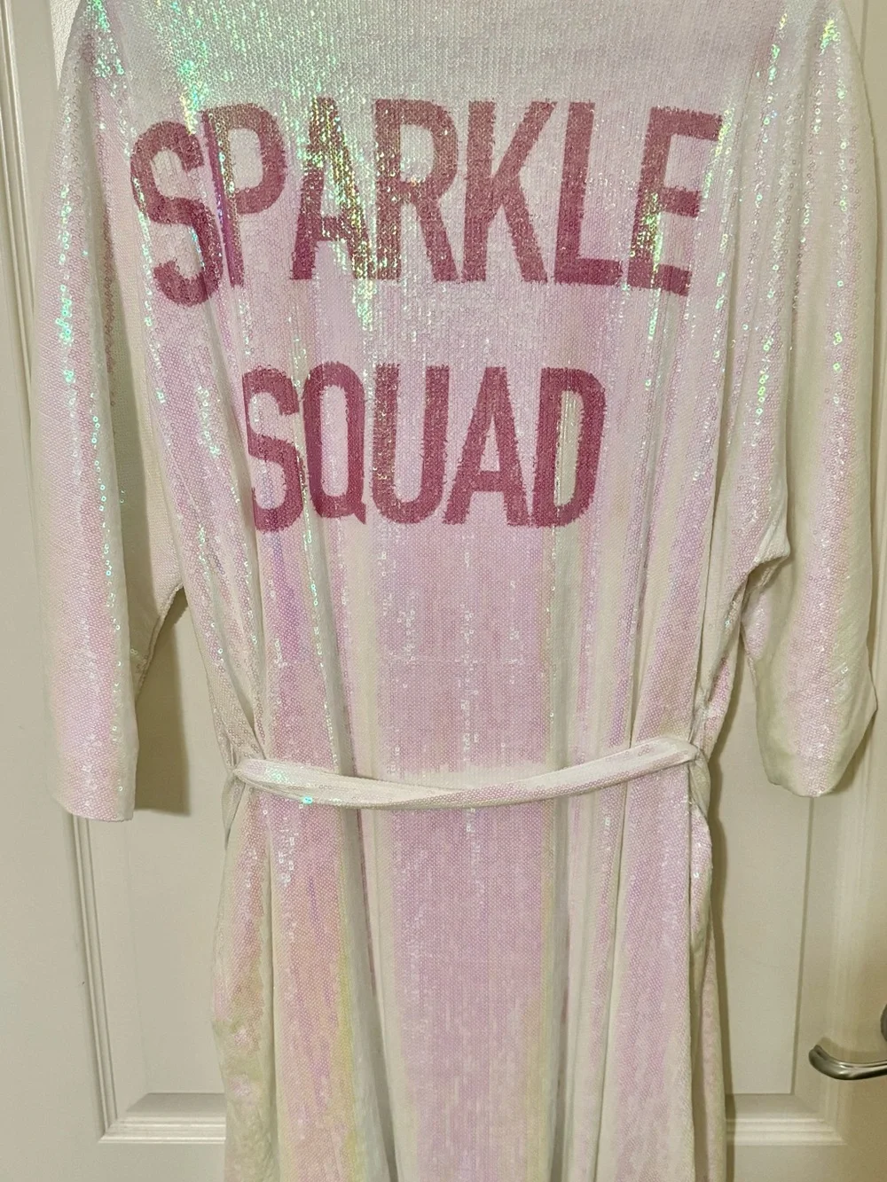 NWT Hayley Paige Sparkle Squad Iridescent Sequin Robe XL Bridal Bride Bridesmaid